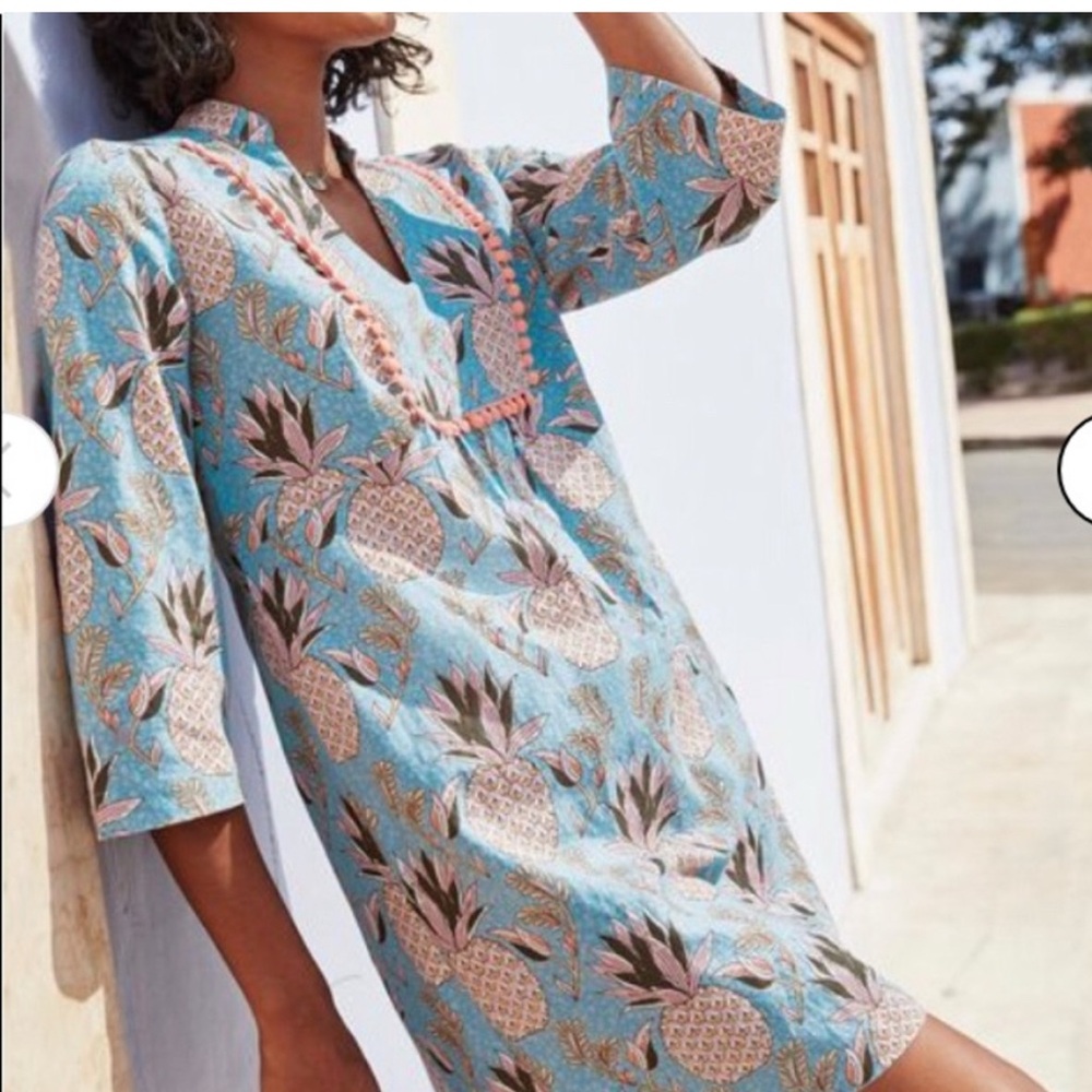 Boden Evangeline Tunic Pineapple Print Dress - Size 6R